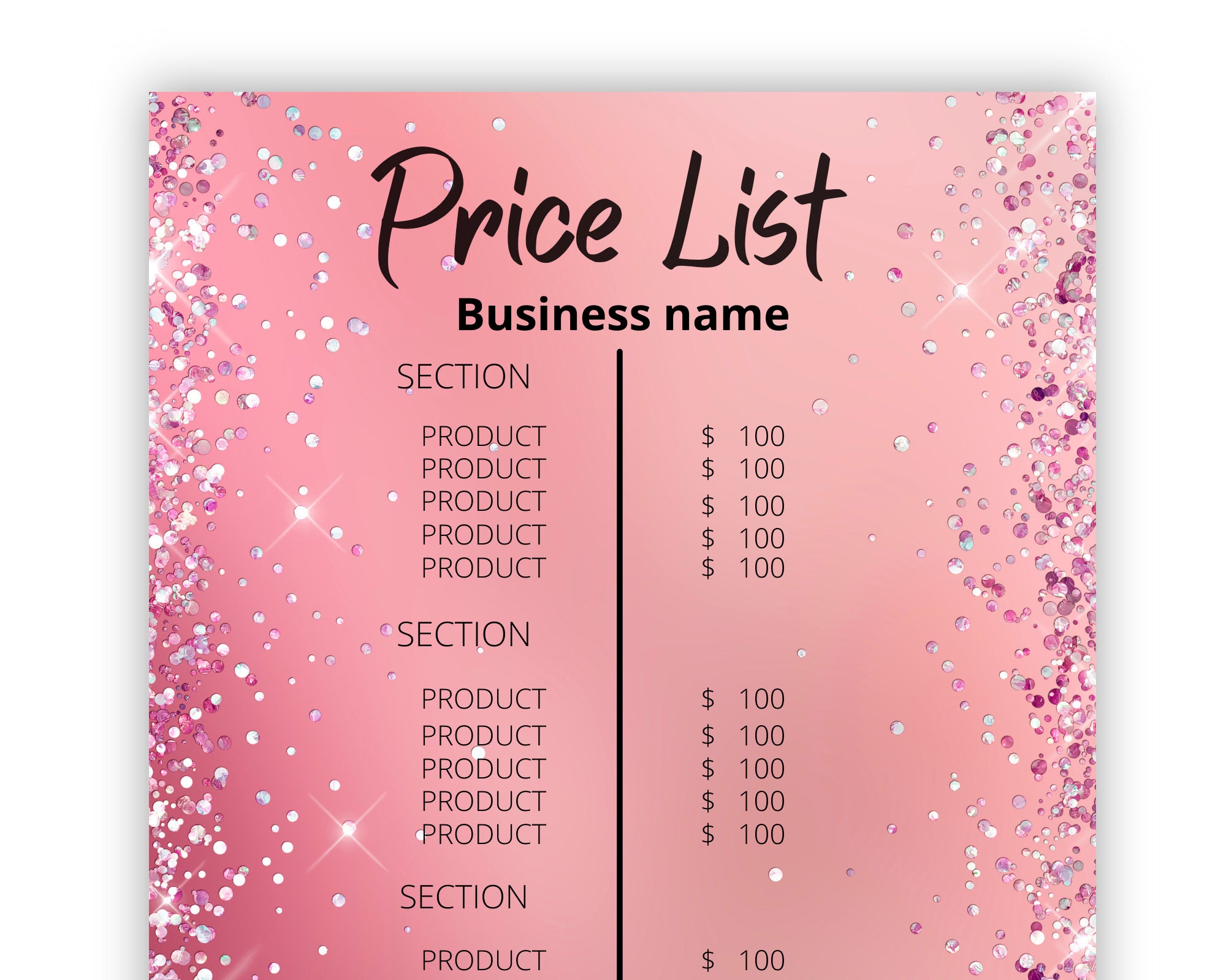 Price List Template Editable Canva Price List Rose Gold Hair Etsy price-list-template-editable-canva-price-list-rose-gold-hair-etsy