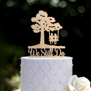 50e verjaardag eik paar swing cake topper, we doen nog steeds Eik swing cake topper, jubileum Dhr. en mevrouw boomschommel cake topper, 0104