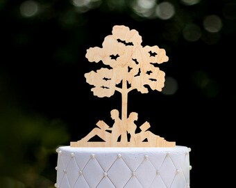 Book lover wedding tree mr and mrs cake topper,book worm literary wedding tree topper,literary wedding mr and mrs tree cake topper,0222