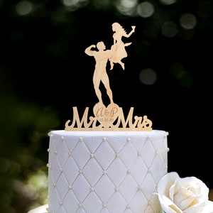 Wedding Cake Topper, Bodybuilder Gift Cake Topper, Weightlifting Cake Topper, Custom Cake Topper, Acrylic Cake Topper, Wedding Gift, 0291