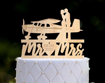 Airplane wedding cake topper,fly away with me airplane pilot wedding topper,plane wedding topper,aviation wedding travel cake topper,0452