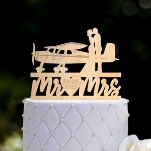 Airplane wedding cake topper,fly away with me airplane pilot wedding topper,plane wedding topper,aviation wedding travel cake topper,0452