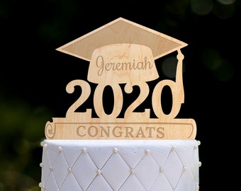 Personalized Graduation Party Cake Topper,Grad Cake Topper,Painted Grad Topper,wooden cake topper,Custom 2021 Graduation Cake Topper,0417