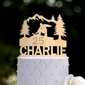 Snowboard Verjaardag Naam Taart Topper Snowboarder Verjaardag Etsy