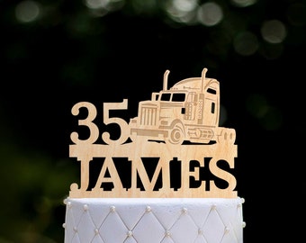 Birthday Cake Topper, Truck Cake Topper, Custom Cake Topper, Name Cake Topper, 40th Birthday Cake Topper, 60th Birthday Cake Topper, 0378