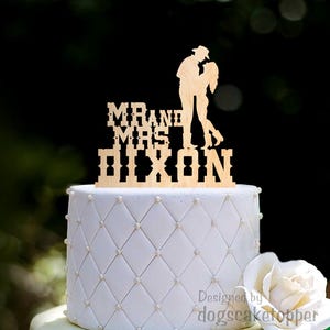 Cowboy wedding cake topper, Country bride and groom cake topper, Mr and Mrs farm cake topper, Cowboy and cowgirl wedding cake topper, 0487