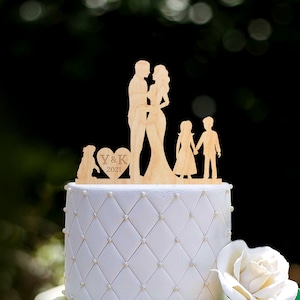 Family Cake Topper, Custom Cake Topper with Children, Dog Cake Topper, Wedding Cake Topper with Pug, Kids Cake Topper, Anniversary Gift,0375