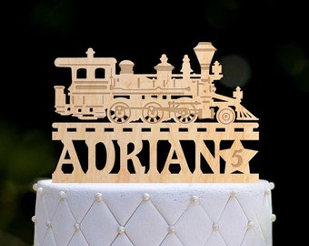 Vintage train birthday cake topper,personalized train party topper birthday,train theme cake topper,train boy baby shower cake topper,0333