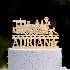 Birthday Cake Topper, Train Cake Topper, Boy Birthday Cake Topper, 2nd Birthday Cake Topper, Custom Cake Topper, 1st Birthday Gift, 0333
