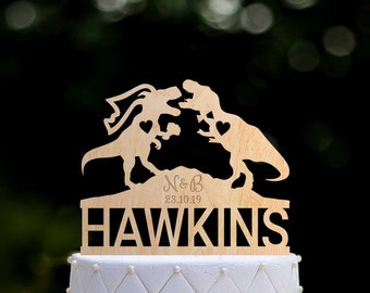 T rex Dinosaurs cake topper,dino wedding cake topper,dinosaur wedding cake topper,dinosaur couple cake topper,dinosaur theme wedding,080