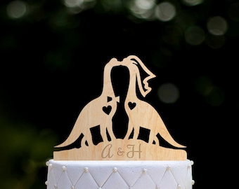 Dinosaur couple wedding cake topper,Dinosaurs cake topper,dino wedding cake topper,dinosaur wedding cake topper,dinosaur theme wedding,079