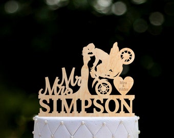 Sportbike wedding cake topper,Motorcycle wedding Mr mrs topper,motorcycle couple wedding cake topper,biker wedding mr mrs cake topper,0103