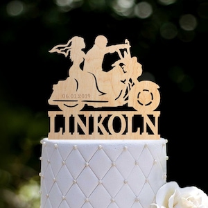 Wedding Cake Topper, Motorbike Cake Topper, Custom Motorcycle Cake Topper, Biker Cake Topper, Acrylic Cake Topper, Wedding Gift, 067