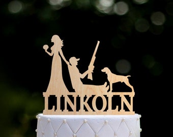 Hunter wedding cake topper,Hunting wedding cake topper,hunting wedding funny wedding topper,the hunt is over funny wedding cake topper,0150