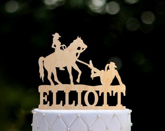 Cowboy and cowgirl wedding cake topper,cowboy cowgirl wedding humorous cake topper,western wedding cowboy cake topper,country wedding,075