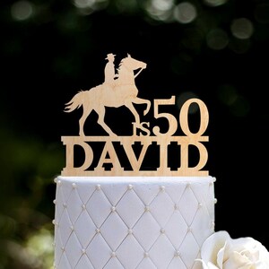 Cowboy Cake Topper, Birthday Cake Topper, 50th Birthday Cake Topper, 80th Birthday Cake Topper, Custom Cake Topper, Name Cake Topper, 0136