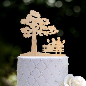 Wedding Cake Topper, Book Cake Topper, Reading Cake Topper, Custom Cake Topper, Tree Cake Topper, Wedding Gift, Acrylic Cake Topper, 0106