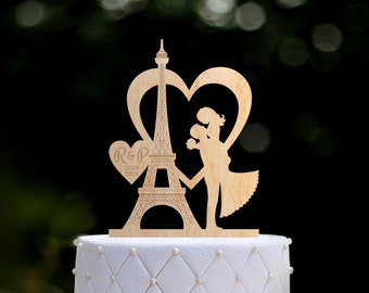 Eiffel tower wedding mr and mrs topper,paris engagement mr and mrs cake topper,eiffel tower Paris Mr mrs wedding initials cake topper,0177