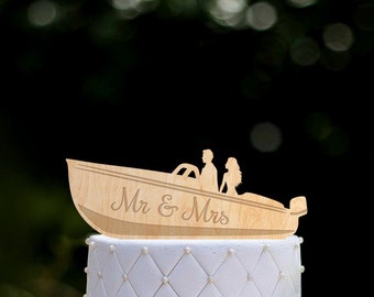 Boat wedding cake topper,mr and mrs nautical wedding initials cake topper,Boat wedding mr mrs cake topper,adventure awaits cake topper,0248