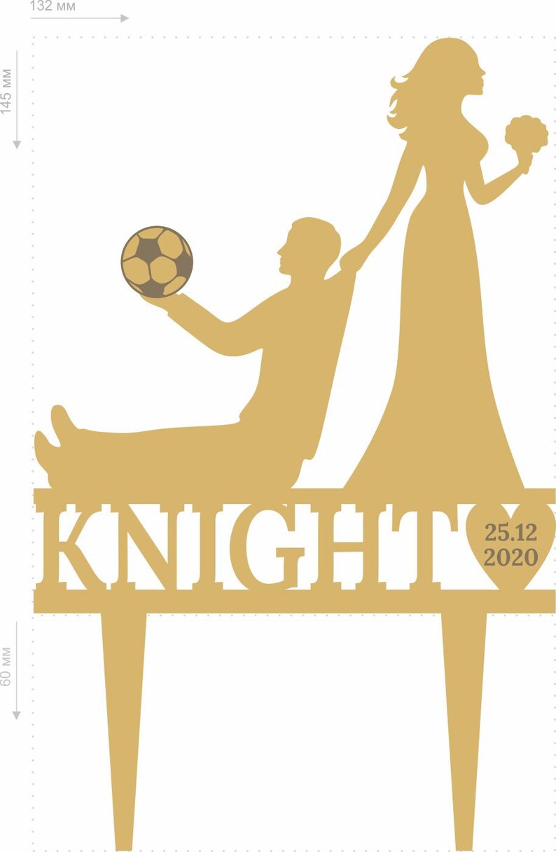 Soccer Football Wedding Funny Cake Topper Heartsoccer Player Etsy