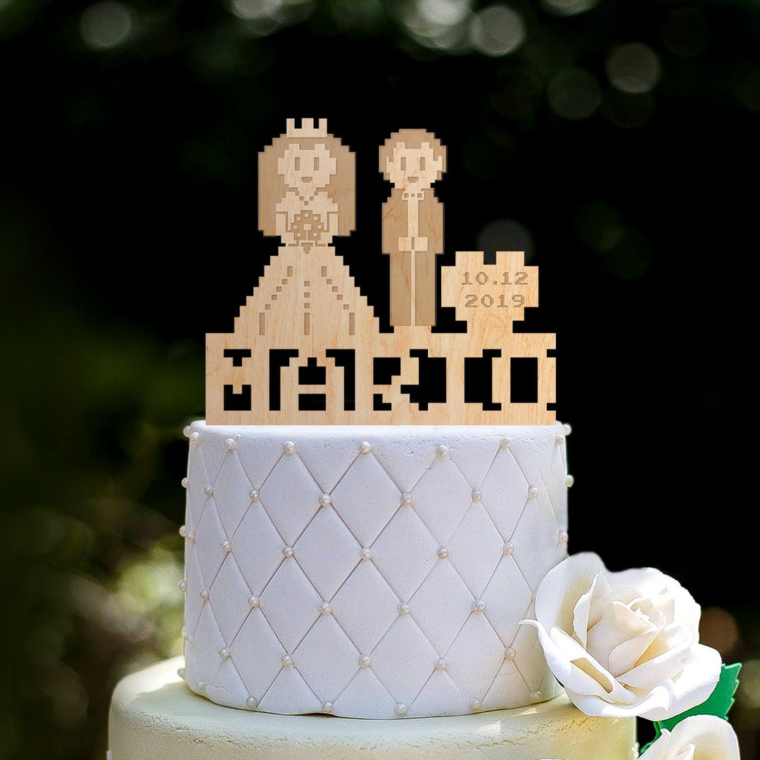 8 Bit Gamer Hochzeit Torten topper8 bit VideoSpiel Braut und Etsy.de