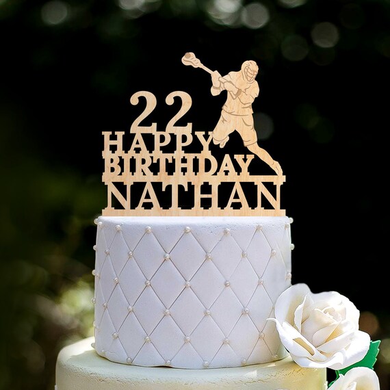 Lacrosse Cake Topper Birthdaypersonalized Lacrosse Birthday Etsy