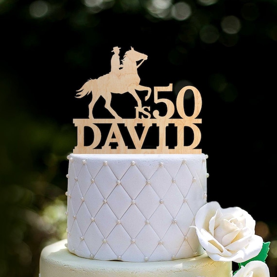 Cowboy Cake Topper 50th Birthdaycowboy Birthday Cake Etsy
