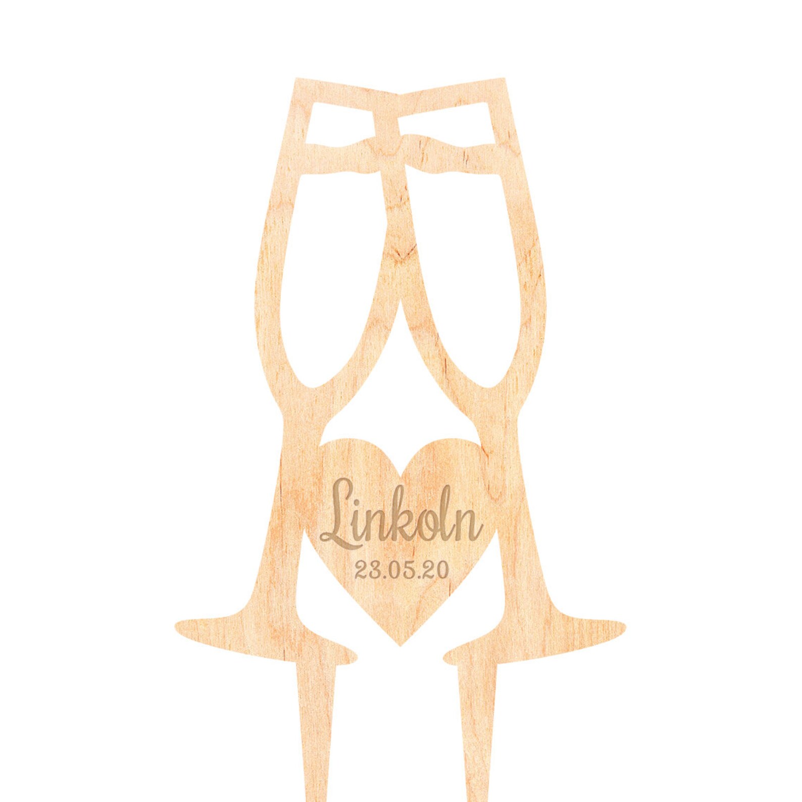 Wine Glass Lovers Wedding Cake Topperwedding Wine Glass Cake Etsy