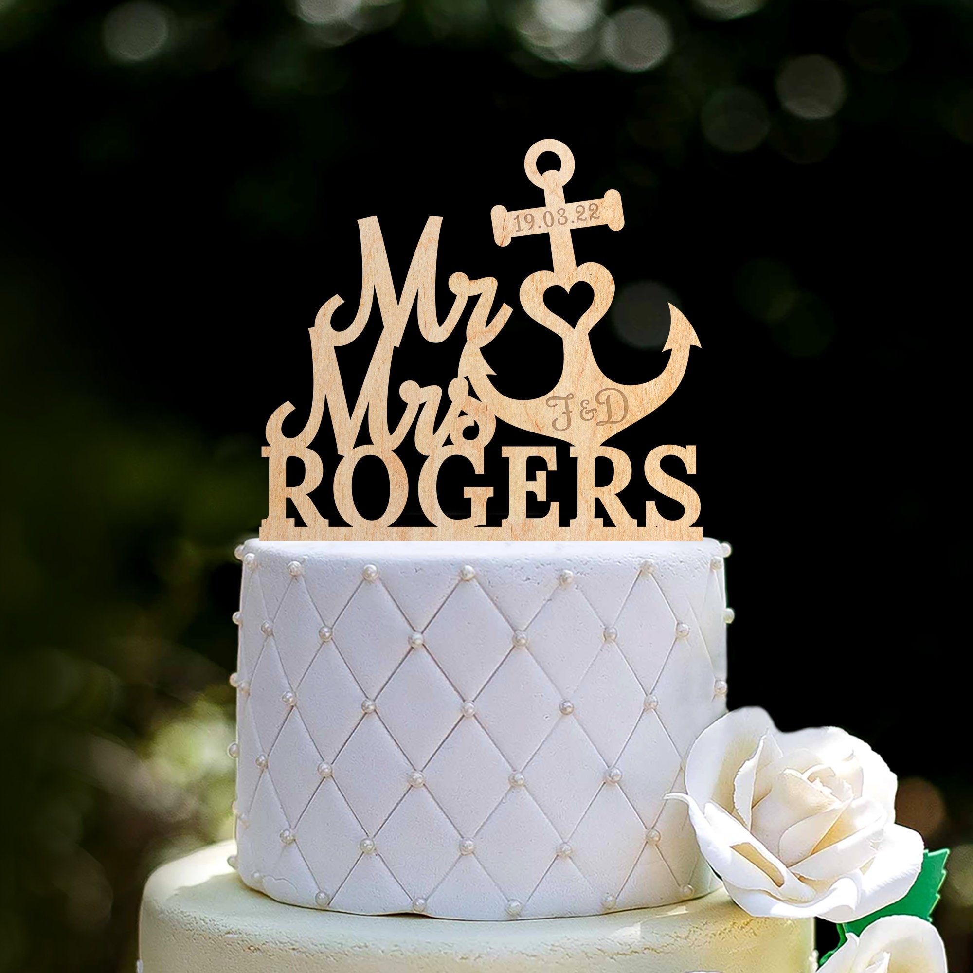 Zhongfei Mr & Mrs Nautical Anchor Navy Fête D'anniversaire