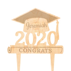 Personalized Graduation Party Cake Topper,Grad Cake Topper,Painted Grad Topper,wooden cake topper,Custom 2021 Graduation Cake Topper,0417 image 3