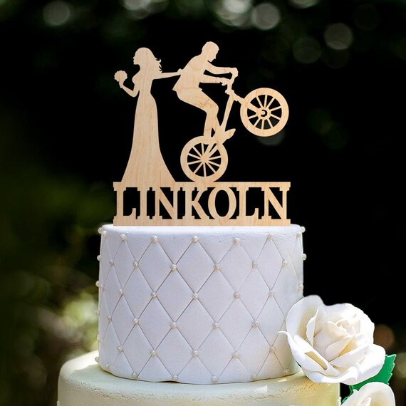 Cycliste Mariage Mr Mrs Gateau Topper Bicyclette M Et Mme Etsy
