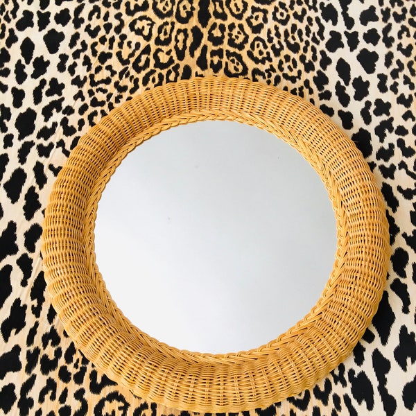 Round Wicker Mirror Etsy