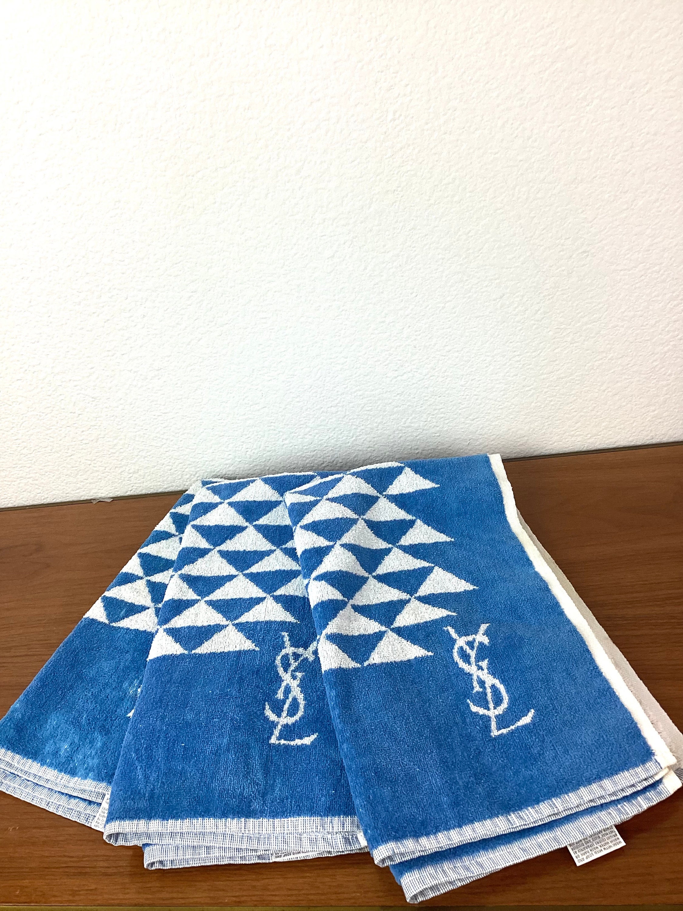 Vintage 1970s YSL Yves SAINT LAURENT Terrycloth Towels Hand