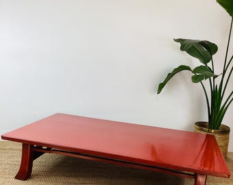 Vintage JAPANESE NEGORO RED Lacquered Low Table / Chinoiserie Chic
