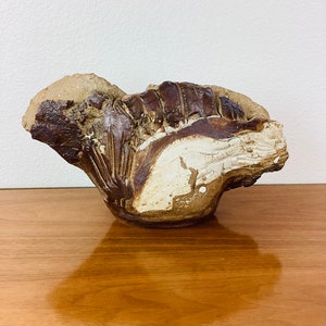 Vintage 1970s ORGANIC MODERN Stoneware Studio Pottery Vase / Vessel / Wabi Sabi