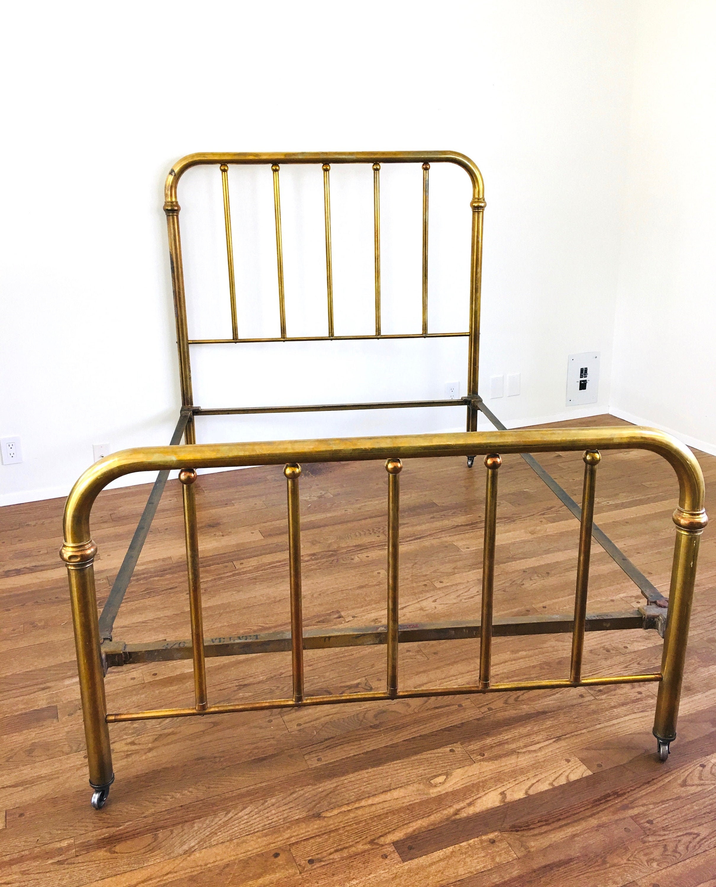 Vintage BRASS HEADBOARD & FOOTBOARD Full Size Bed Frame Etsy
