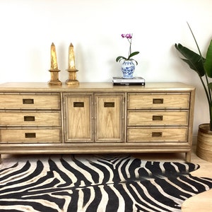 Vintage 1960s FAUX BAMBOO Chinoiserie Chic Dresser / Chest of Drawers / Credenza by Thomasville