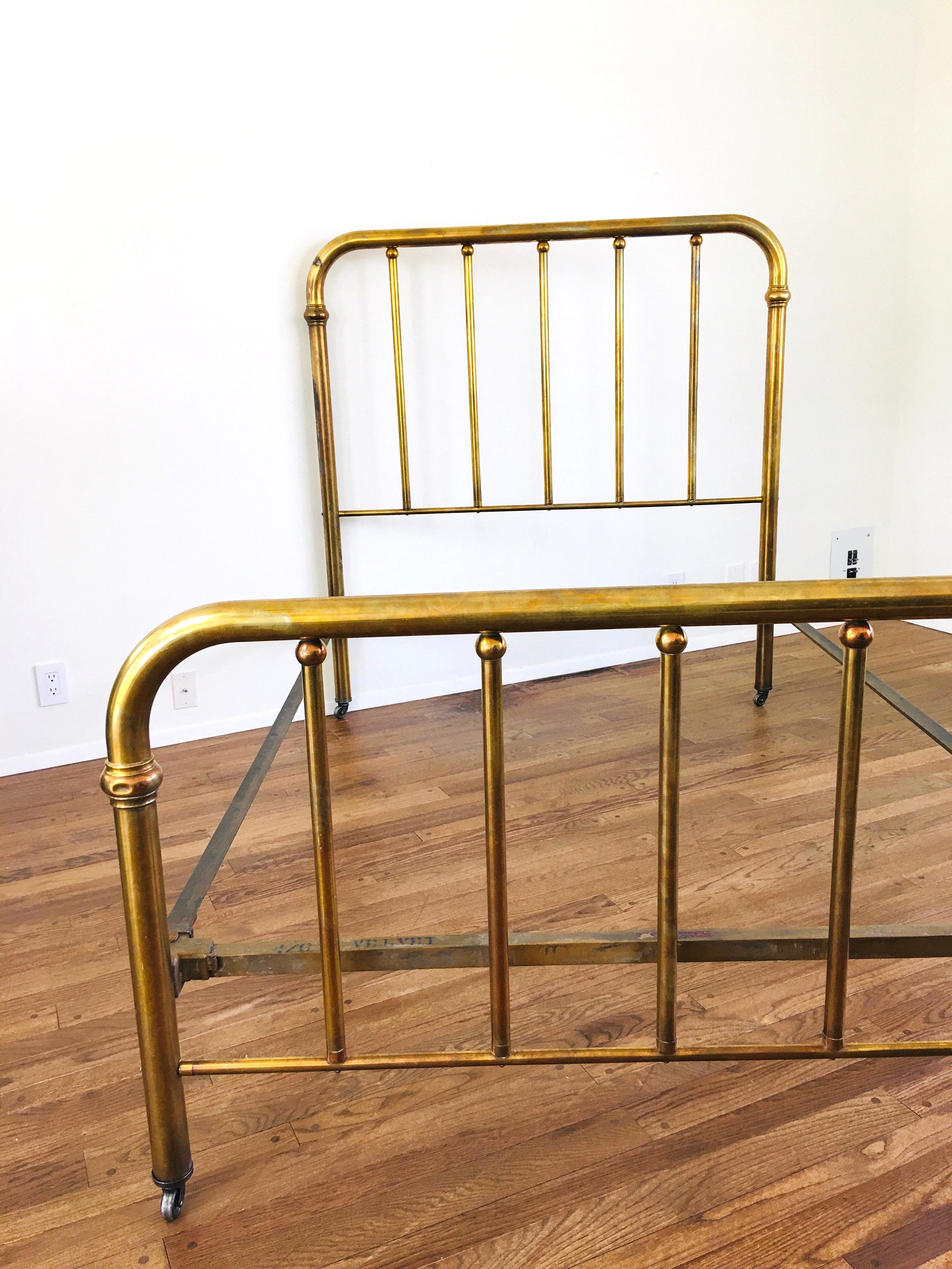 Vintage BRASS HEADBOARD & FOOTBOARD Full Size Bed Frame Etsy