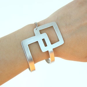 Geometric metal bracelet Unusual statement metal bracelet Contemporary handmade bracelet Modern jewelry Special gift