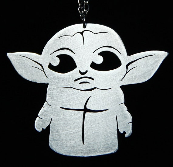 AKTAP Star War Inspired Jewelry Baby Yoda Necklace Cartoon Cosplay Gift for Baby Yoda Fans