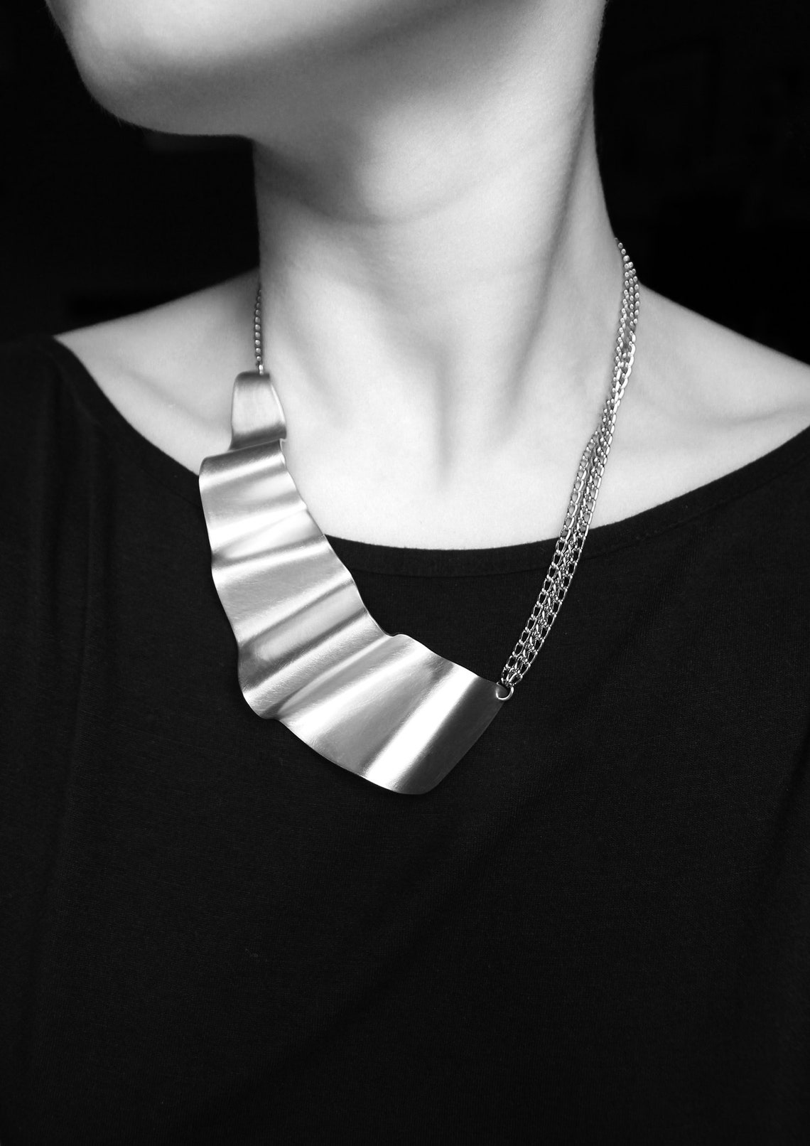 Unusual Necklace Asimetrical Necklace Statement Necklace Etsy