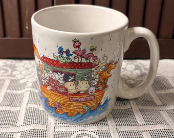 Vintage Noah’s Ark Cute Animals Oversized Coco/Coffee/Tea Cup Mug