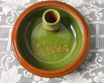 Hand painted Clay Glazed Olives Dish/Bowl