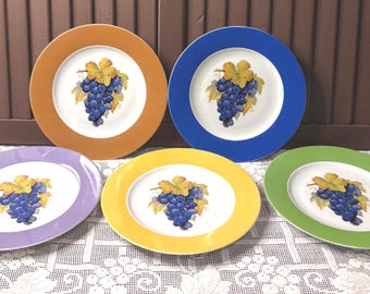 Vintage Philippe Deshoulieres Limoges France Appetizer/Salad/Dessert Plates Set of 5