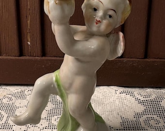 Vintage Porcelain/Ceramic Cherub Figurine/Candle Holder made in Japan