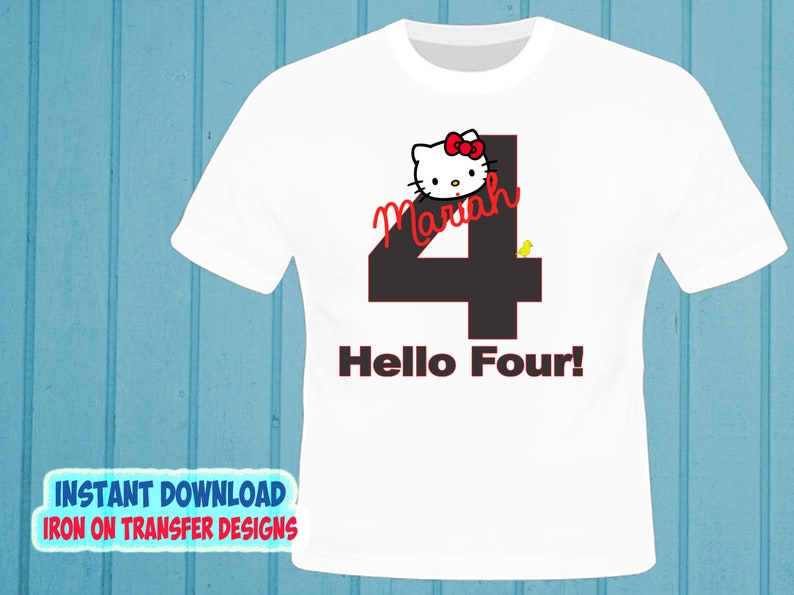 Hello Kitty Digital Image Iron On Transfer T Shirt Hello Etsy - roblox shirt iron on transfer design etsy
