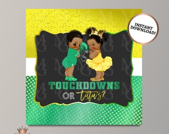 Tło ujawniające płeć dziecka w stylu touchdowns lub tutus (plik cyfrowy)