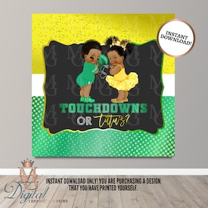 Touchdowns or Tutus Gender Reveal Backdrop (Digital File)