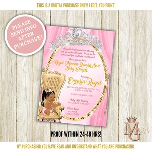 Little Princess Baby Shower Invitation Sneaker Ball Baby Shower Girl Baby Shower Royal Baby Shower image 1