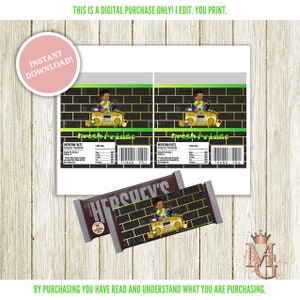 以下が含まれることがあります： 「フレッシュ・プリンス」というテキストとブームボックスを持った漫画の男の子が描かれた、印刷可能なパーティーのお土産ラベル。ラベルは標準的なハーシーチョコレートバーに合うように設計されています。